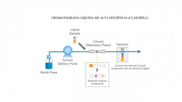 Modelo ilustrativo de Cromatografia Líquida de Alta Eficiência (CLAE/HLPC) 