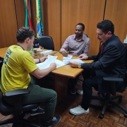 Reunião com o chefe do Gabinete da deputada Laura Sito.