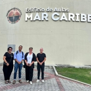 Encontro com a professora Patricia Binkowski e com o mestrando Demétrio de Andrade, na Universidad Del Magdalena. 