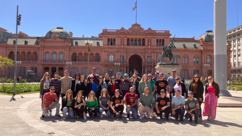 A Casa Rosada, sede da presidência da República Argentina, foi um dos pontos turísticos visitados pelo grupo.