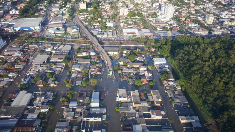 Área alagada de Porto Alegre.