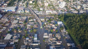 Área alagada de Porto Alegre.