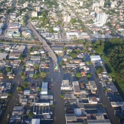 Área alagada de Porto Alegre.