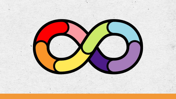 S&iacute;mbolo do Conlubra: o elemento que simboliza o infinito formado por oito cores: lil&aacute;s, roxo, azul, verde, amarelo, rosa, vermelho e laranja. 